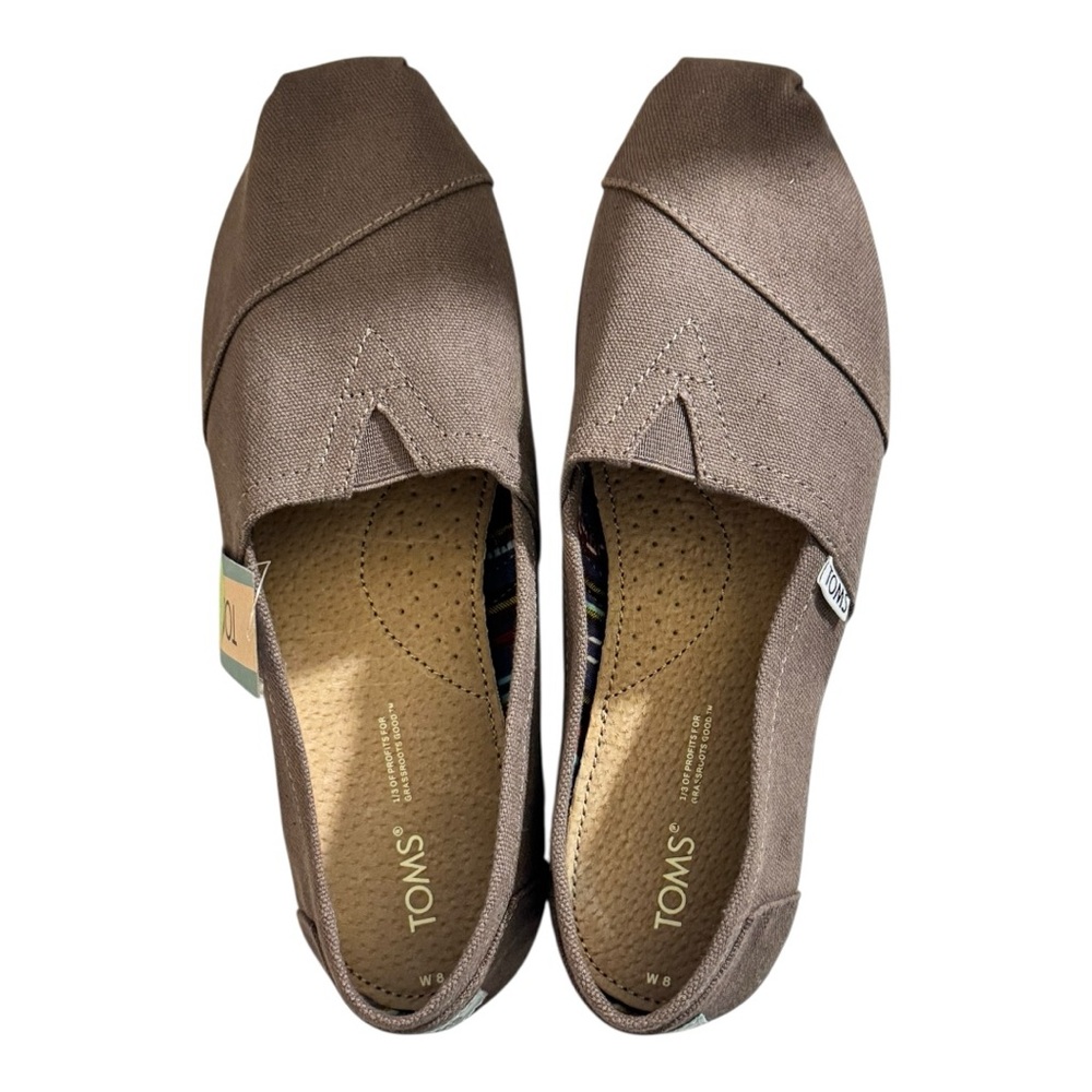 TOMS Chocolate Canvas Slip-Ons - Picture 5 of 8
